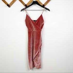 Missguided Dusty Rose Velvet Mini Dress